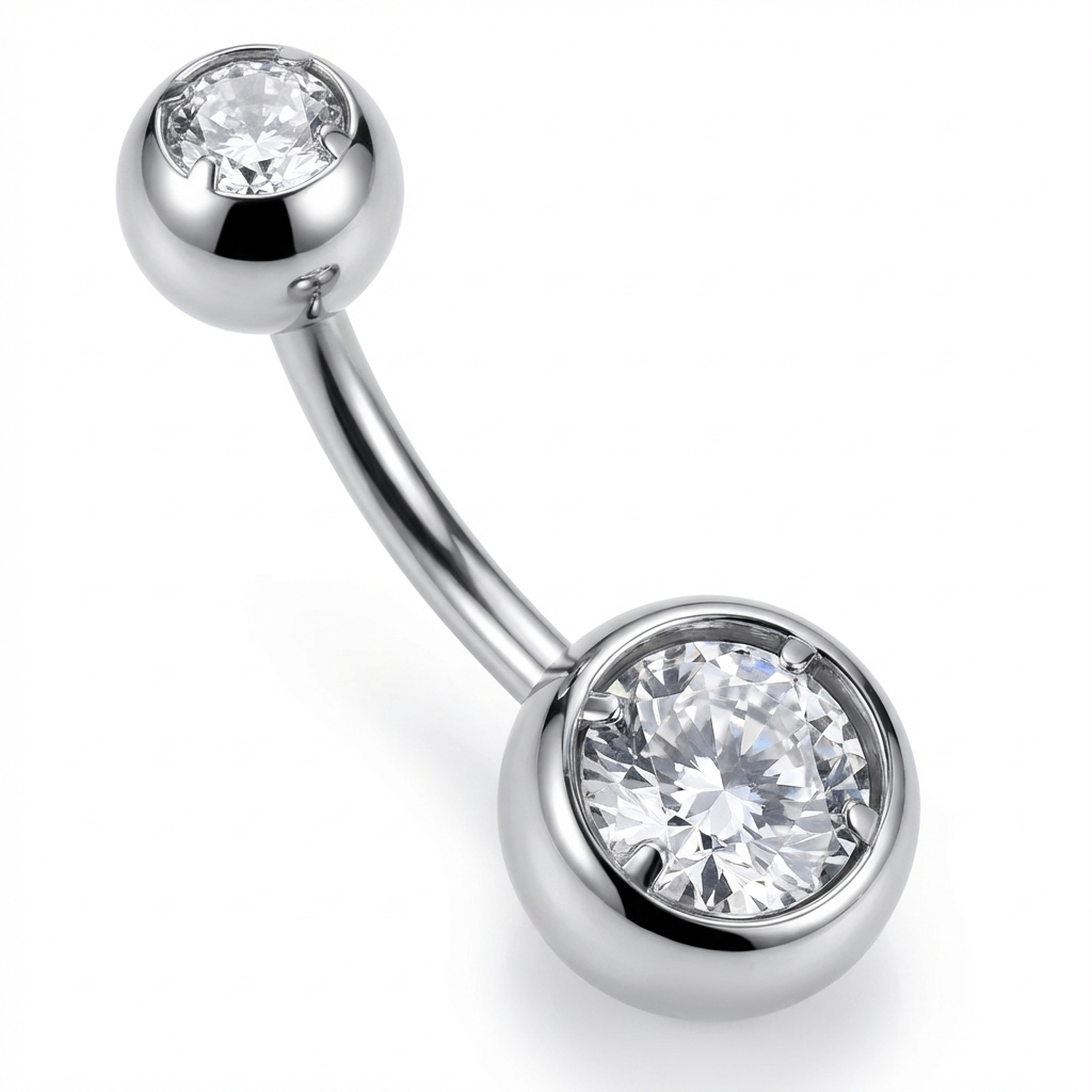 Piercing con zirconi in Titanio F136 - Piercing per ombelico