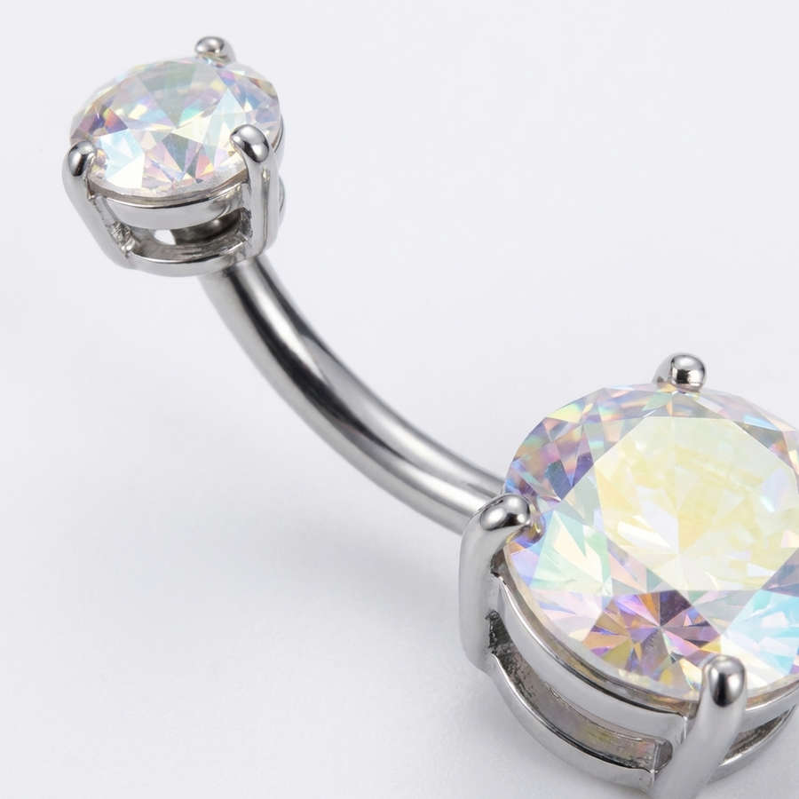 Piercing con zirconi in Titanio F136 - Piercing per ombelico