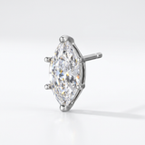 Orecchini a Lobo in Argento 925 Dorato con Zircone Taglio Marquise 5x10mm