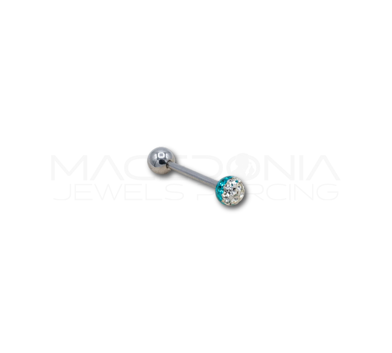 Barbell in acciaio chirurgico 316L con palline glitterate