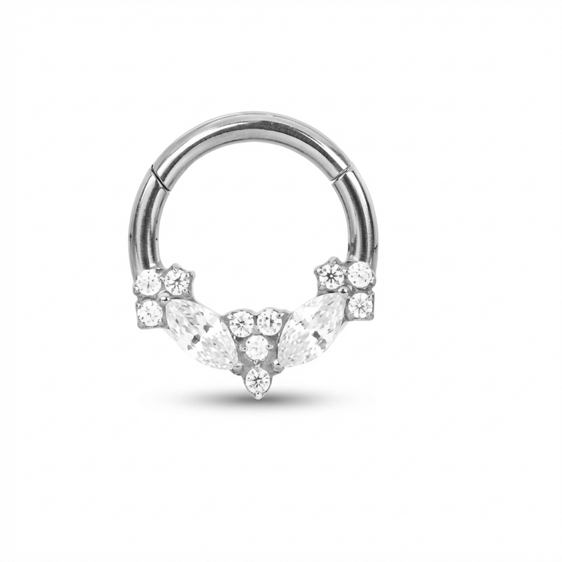 Piercing con zirconi in Titanio G23 - Piercing per Lobo, helix, daith, septum