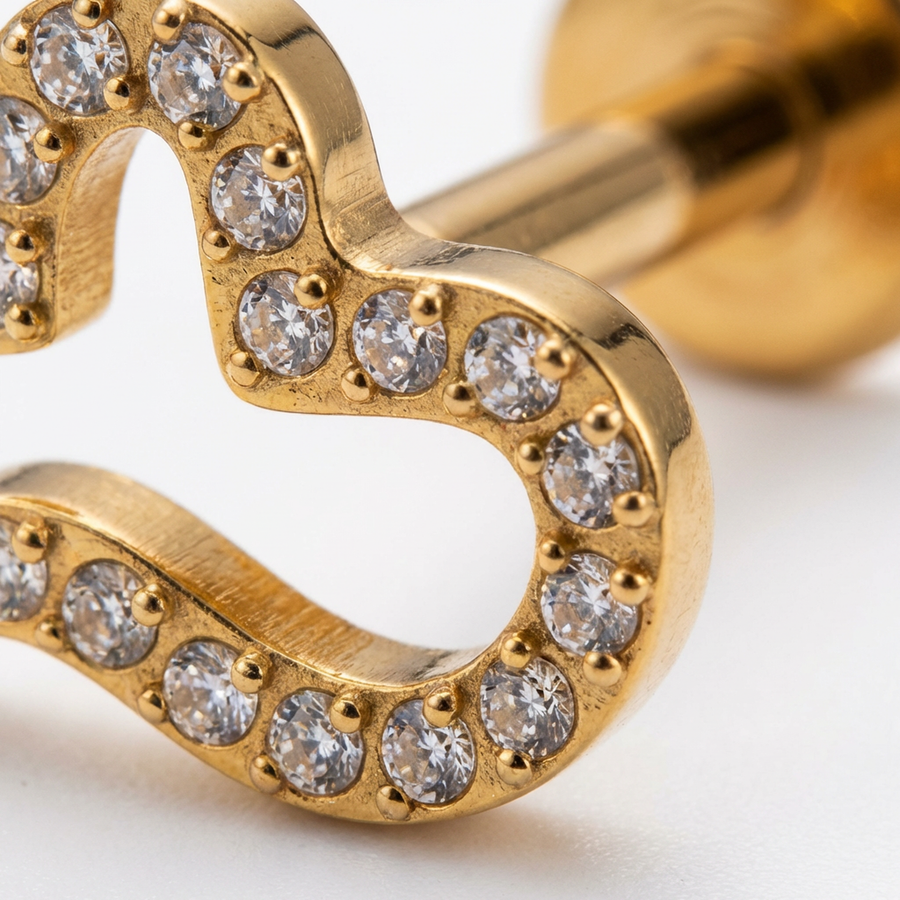 Piercing con cuore aperto in Titanio - Piercing per orecchio