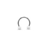 Piercing in acciaio chirurgico 316L con palline trasparenti da 3 mm
