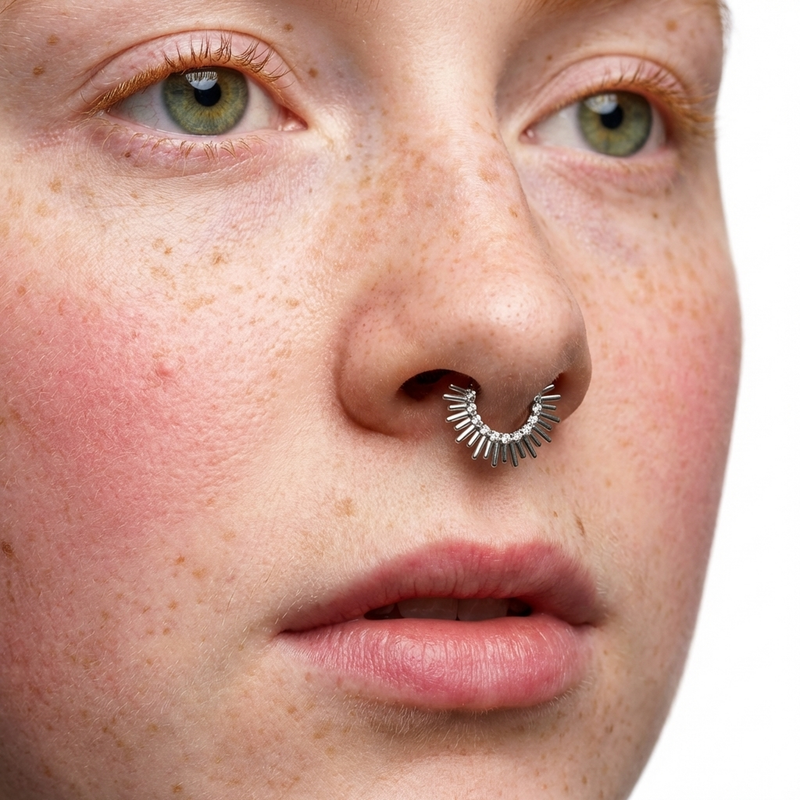 Piercing con zirconi e punte in Titanio G23 - Piercing per Lobo, helix, daith, septum