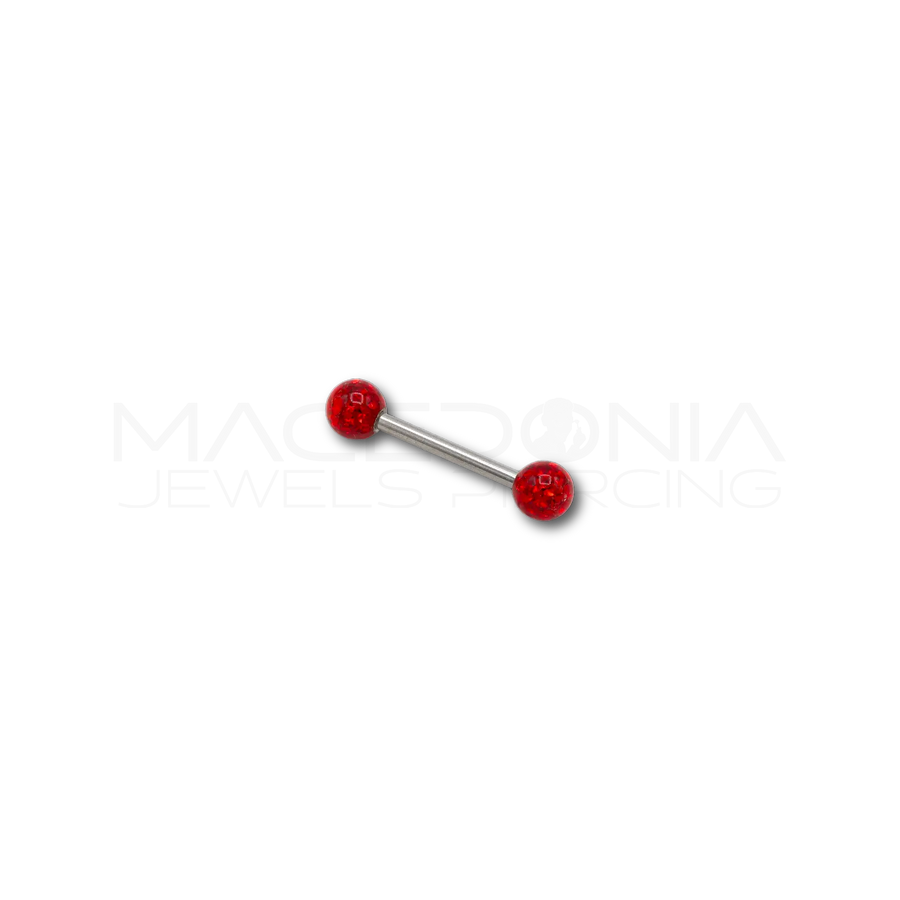 Piercing con palline glitterate in Acciaio Chirurgico 316L - Piercing per Nipple