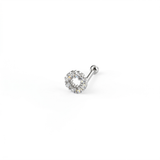 Piercing Helix in Acciaio Chirurgico a Fiore con Zirconi