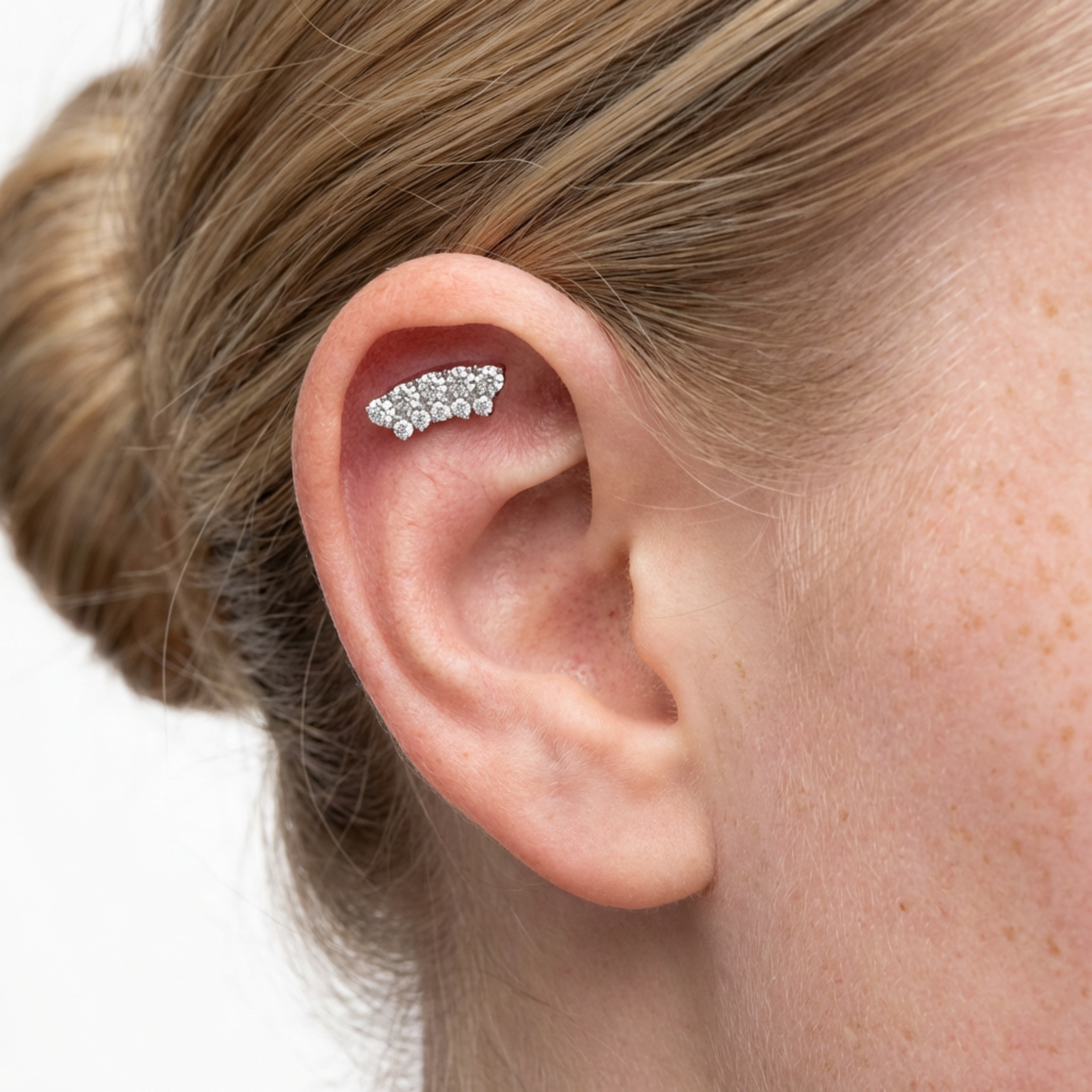 Piercing con zirconi in Titanio G23- Piercing per Lobo, helix, forward helix, conch, flat, tragus