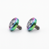 Set 2 Terminali Microdermal 4 mm con Cristallo e Base Colorata – Rainbow / Nero / Blu