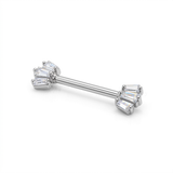 Piercing da Capezzolo in Acciaio Chirurgico 316L con Zirconi