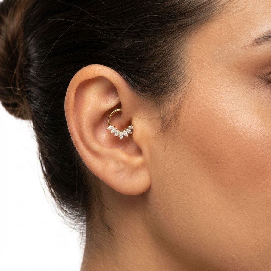 Piercing con zirconi in Titanio G23 - Piercing per Lobo, helix, daith, septum