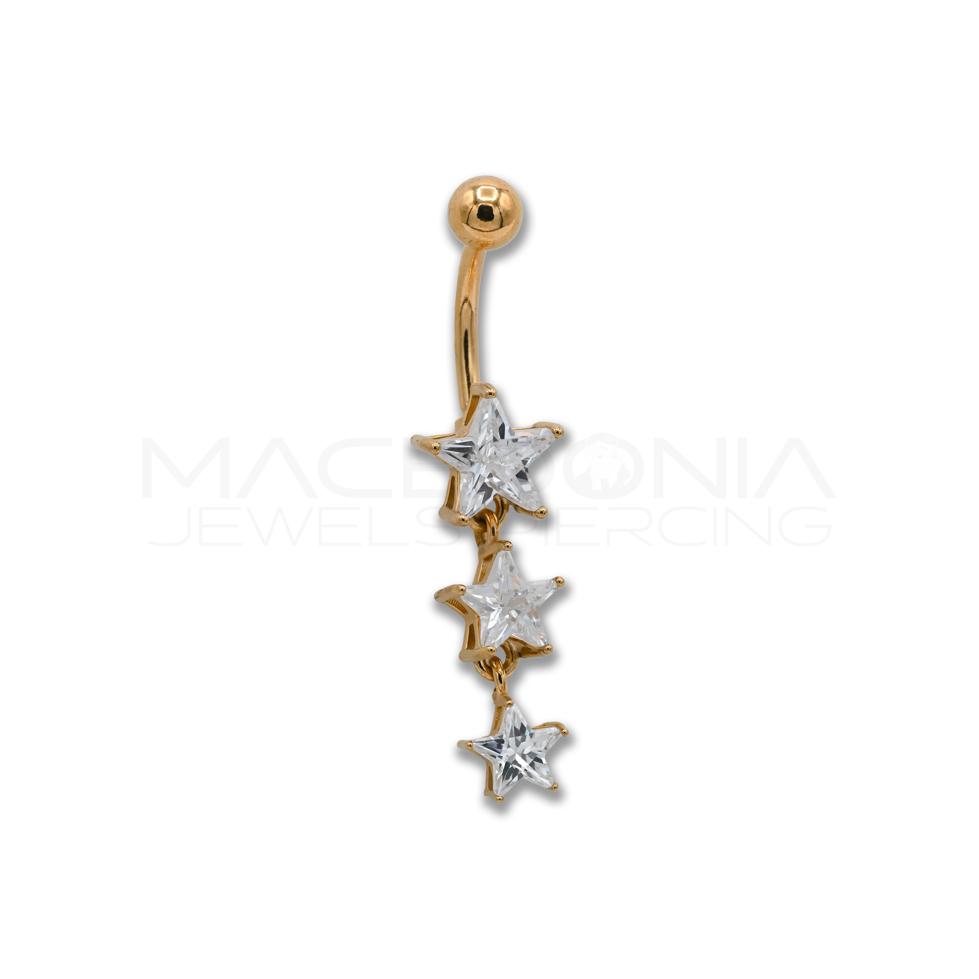 BANANA CON STELLE ZIRCONATE PENDENTI