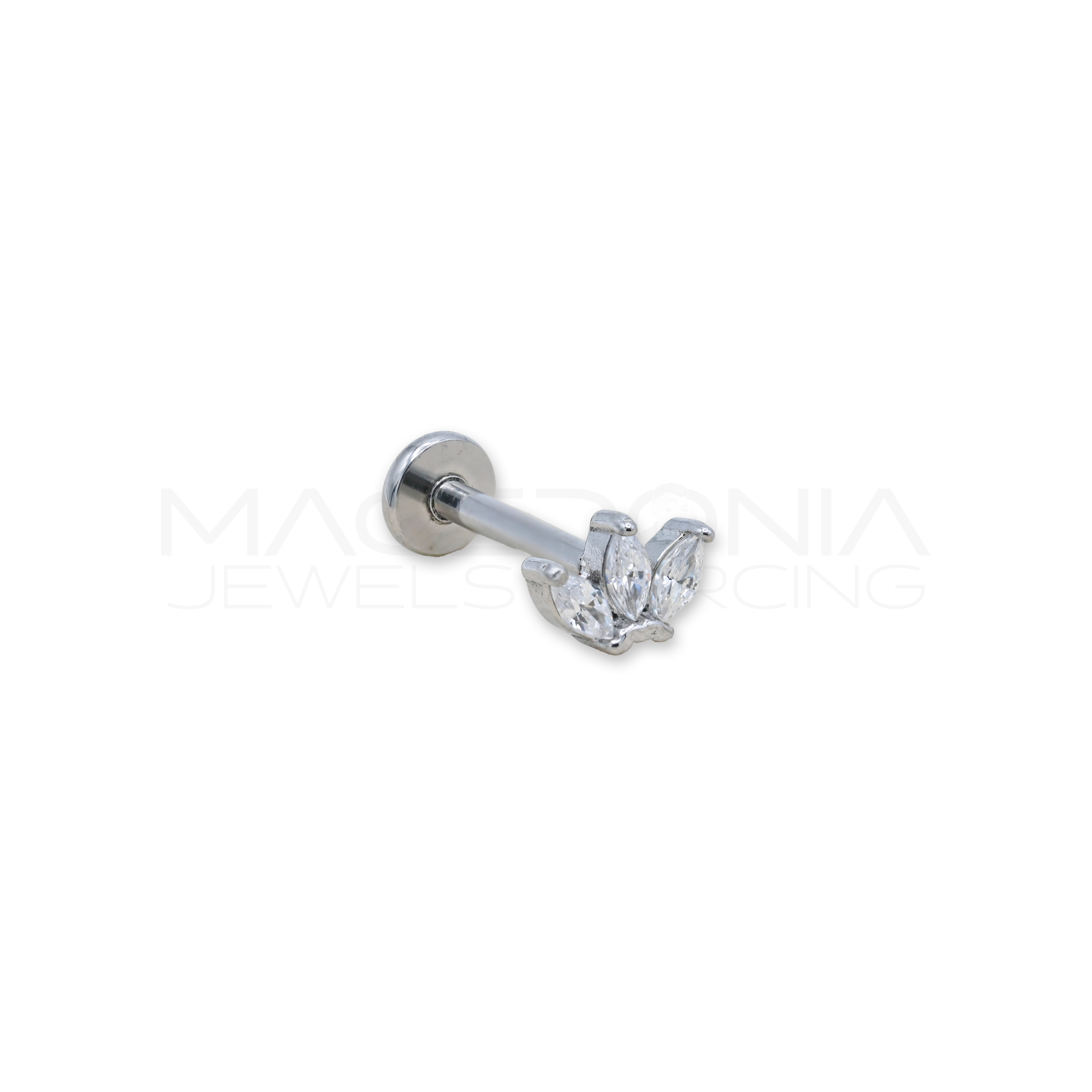 Piercing Floreale in Acciaio Chirurgico con Zirconi