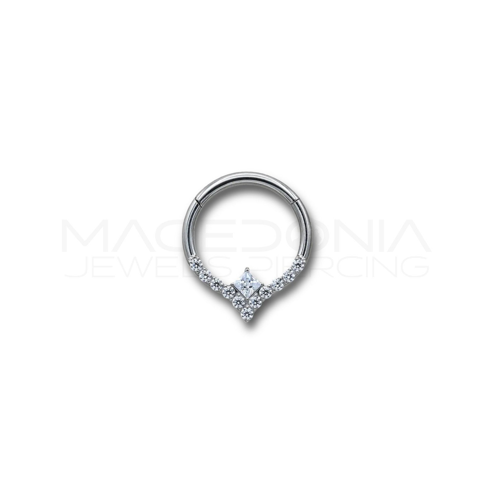 Piercing Titanio Cerchietto con Triangolo Brillante