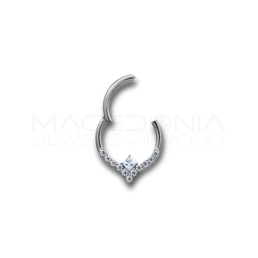 Piercing Titanio Cerchietto con Triangolo Brillante