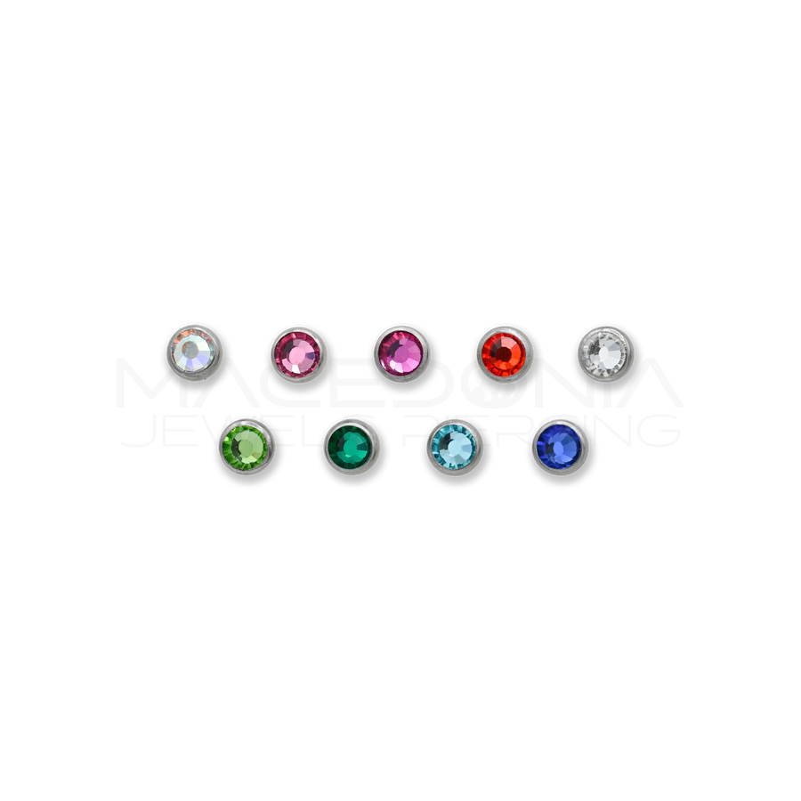 Palline con Zircone 3mm in Acciaio Chirurgico 316L – Filettatura 1.2mm