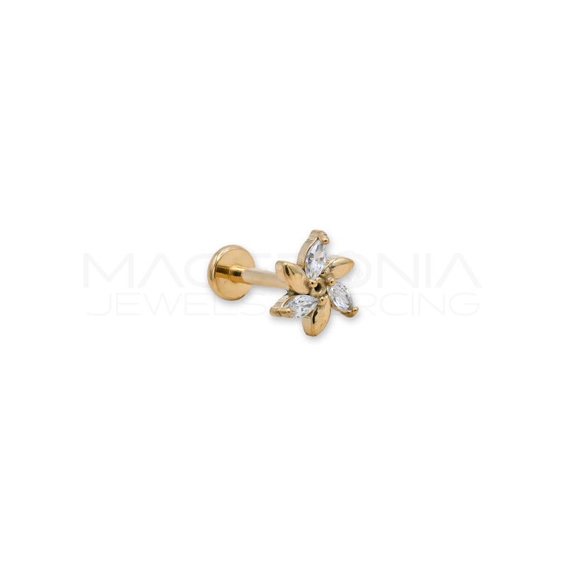 Barretta con Fiore Zirconato in acciaio chirurgico 316L