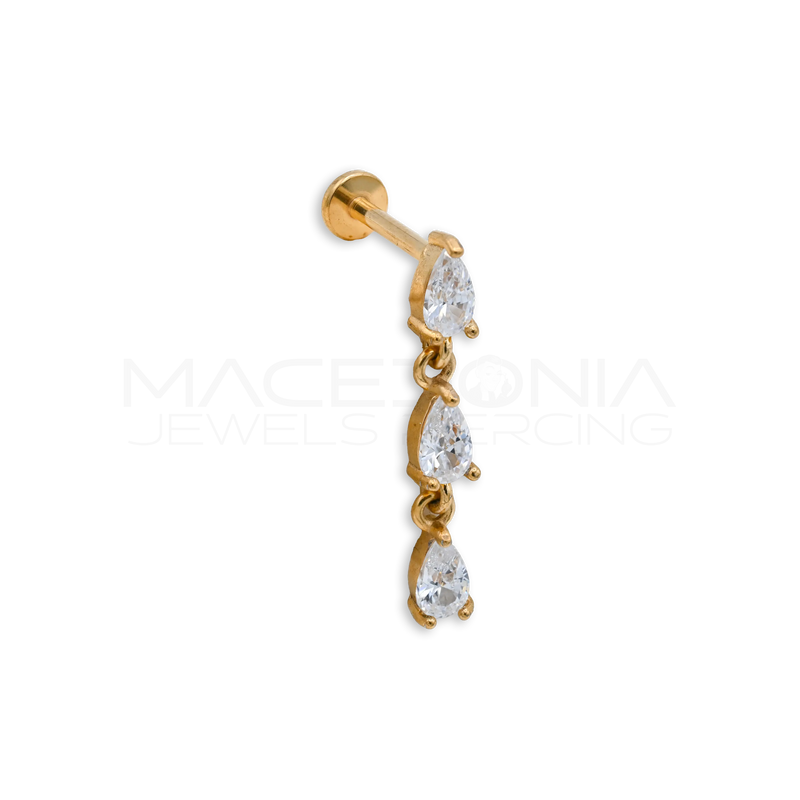 Barretta con Gocce Zirconate Pendenti