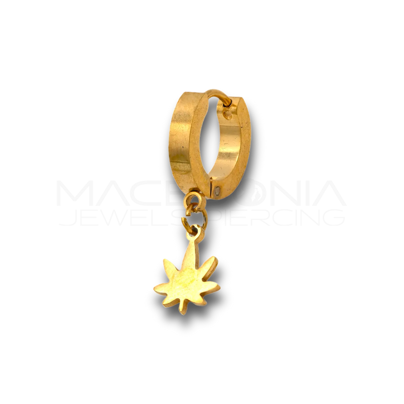 Piercing Foglia in Acciaio Chirurgico 316L (Oro)