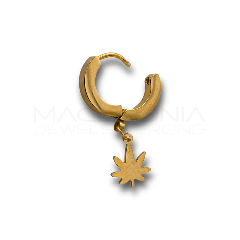 Piercing Foglia in Acciaio Chirurgico 316L (Oro)