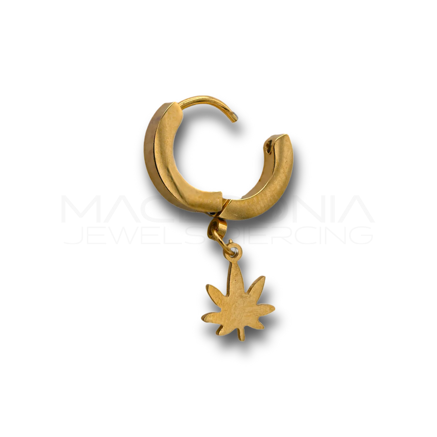 Piercing Foglia in Acciaio Chirurgico 316L (Oro)
