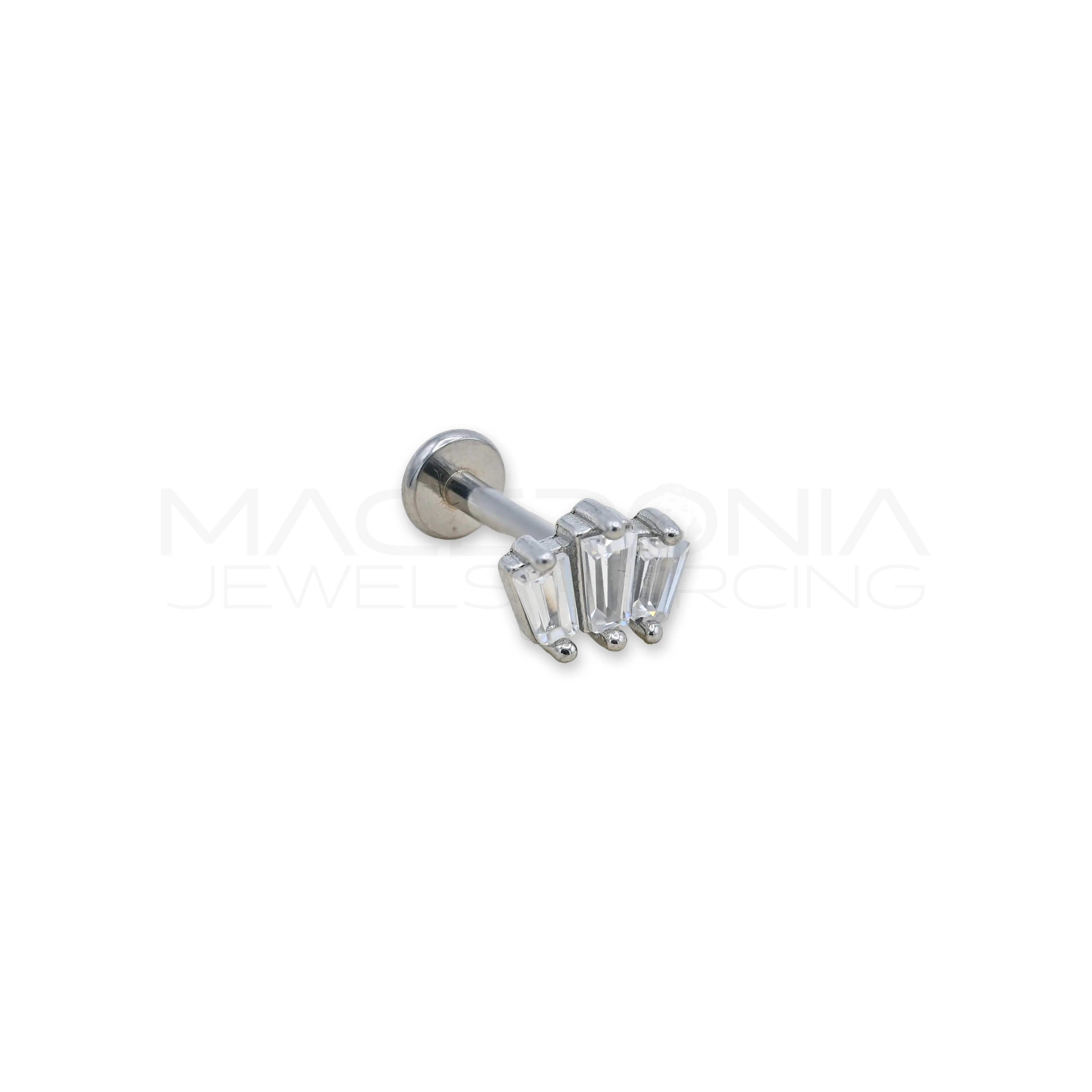 Barretta con Tre Zirconi Orizzontali