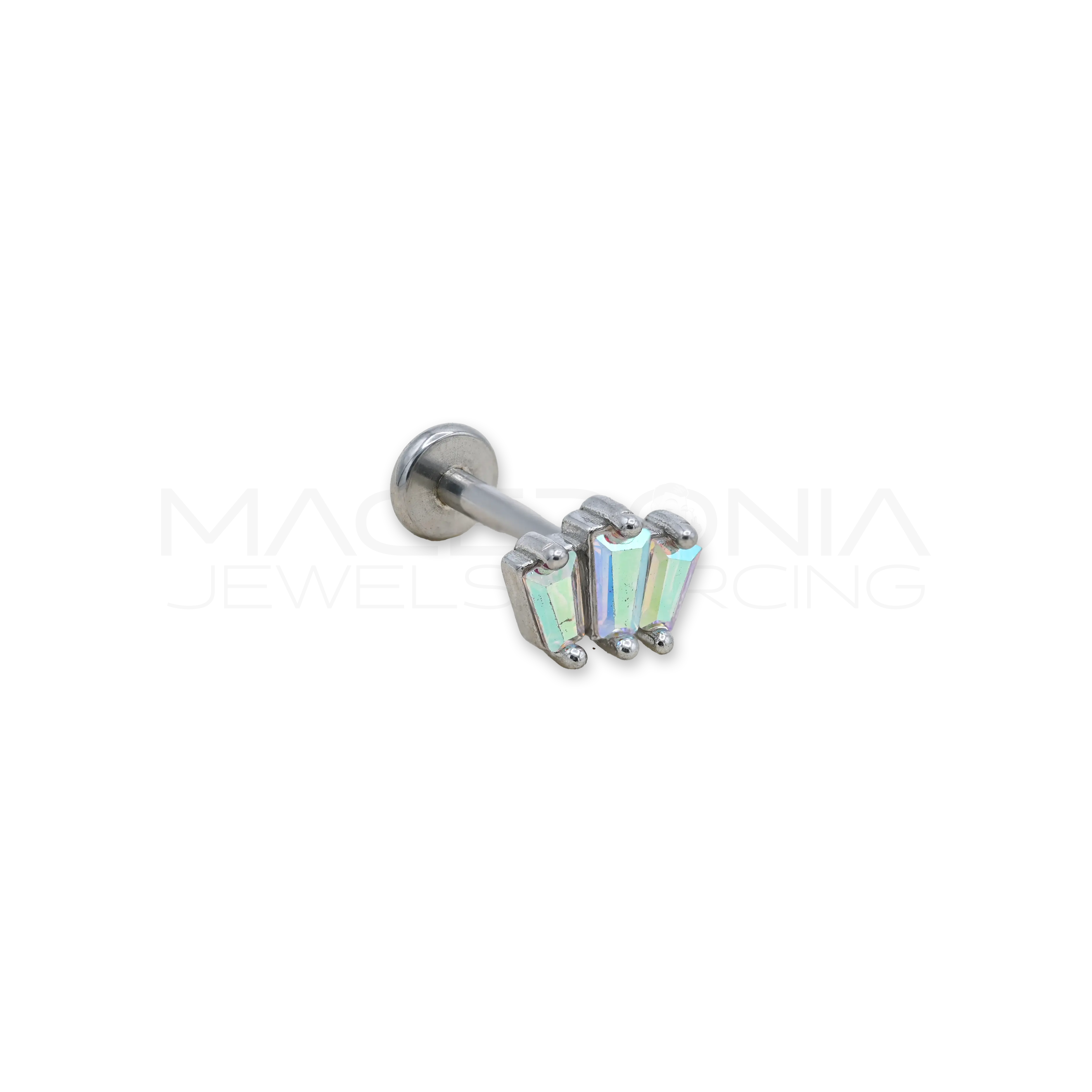 Barretta con Tre Zirconi Orizzontali