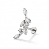 Piercing Helix a Ramoscello in Acciaio Chirurgico con Zirconi
