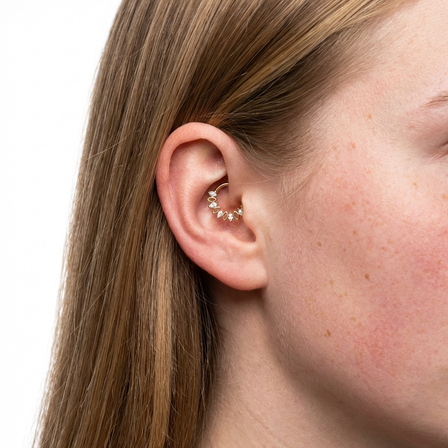 Piercing con zirconi in Titanio G23 - Piercing per Lobo, helix, daith, septum