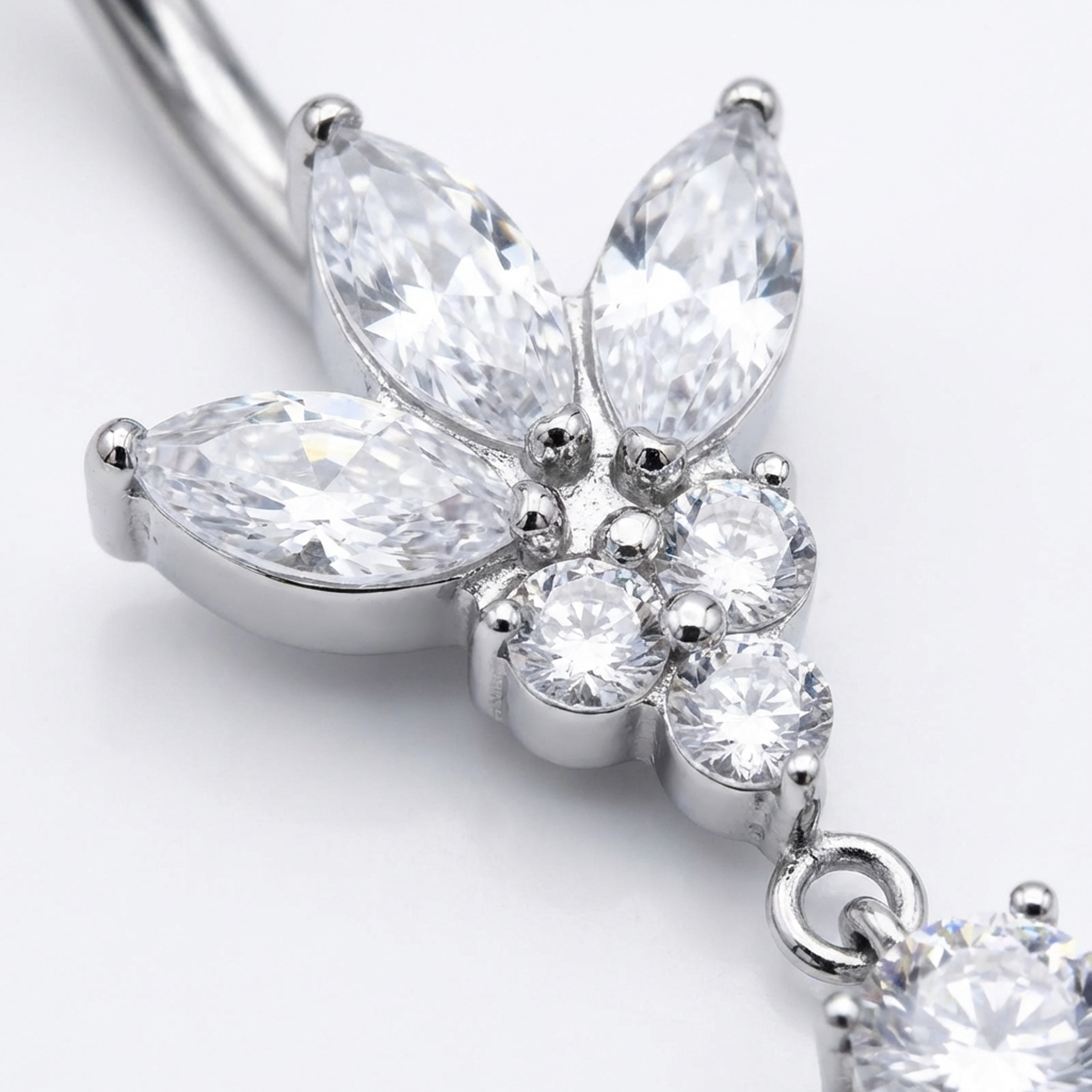 Piercing con zirconi in Titanio G23 - Piercing per ombelico