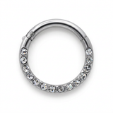 Piercing Clicker con Zirconi in acciaio chirurgico 316L