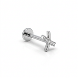 Piercing X con Zirconi in Acciaio Chirurgico 316L