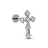 Piercing labret in titanio con piattello color argento o oro
