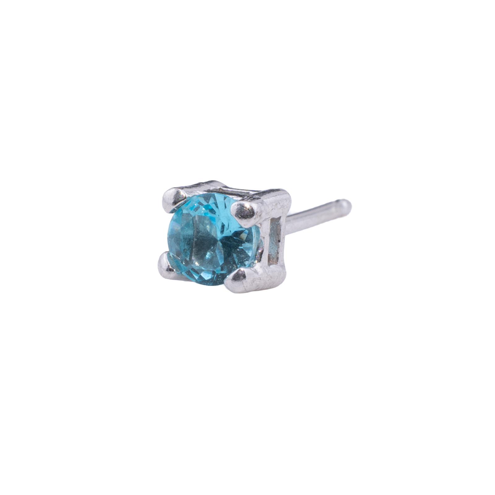 ORECCHINO CON ZIRCONE AZZURRO