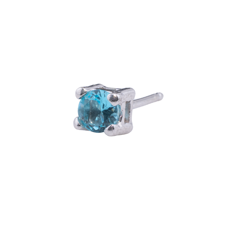 ORECCHINO CON ZIRCONE AZZURRO