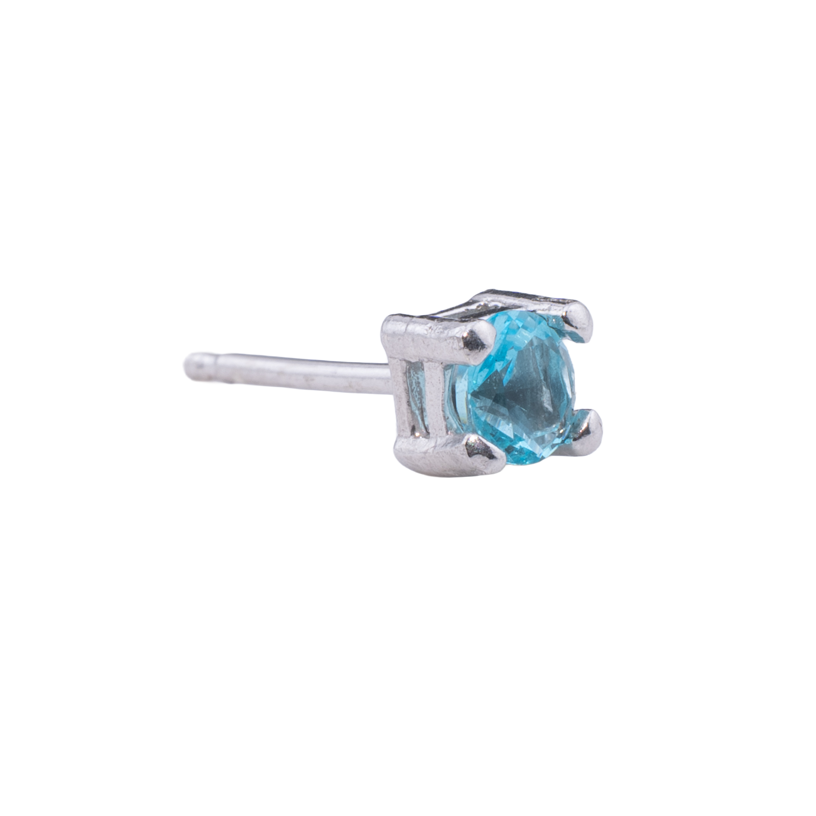 ORECCHINO CON ZIRCONE AZZURRO