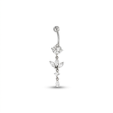 Piercing con zircone e pendenti in Acciaio Chirurgico 316L - Piercing per ombelico
