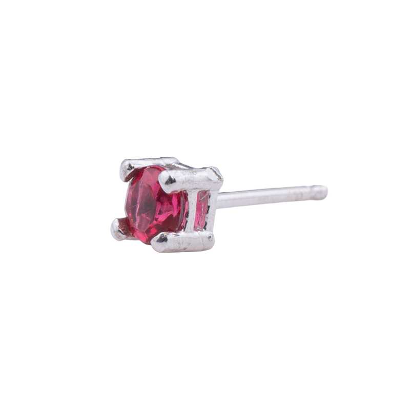 ORECCHINO CON ZIRCONE ROSSO