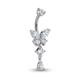 Piercing con zirconi in Titanio G23- Piercing per ombelico