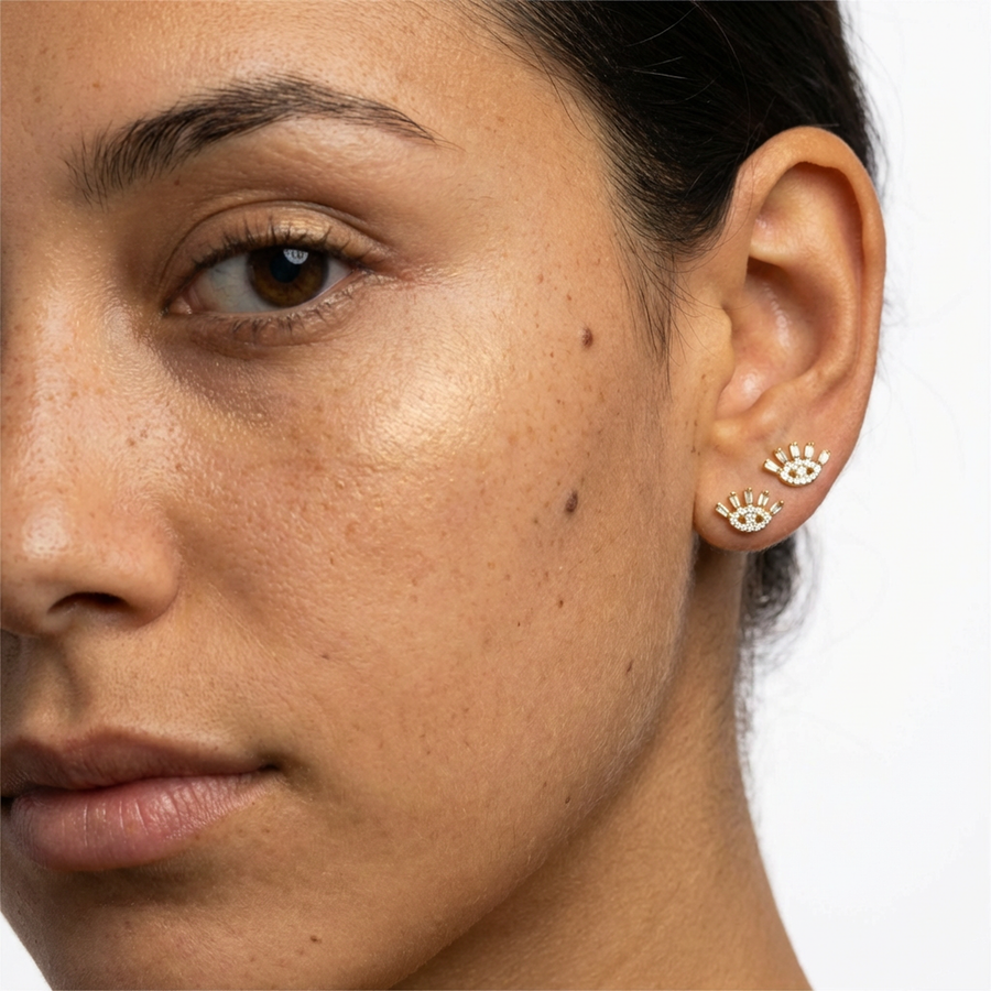 Piercing con zirconi in Titanio G23 - Piercing per Lobo, helix, forward helix, conch, flat, tragus