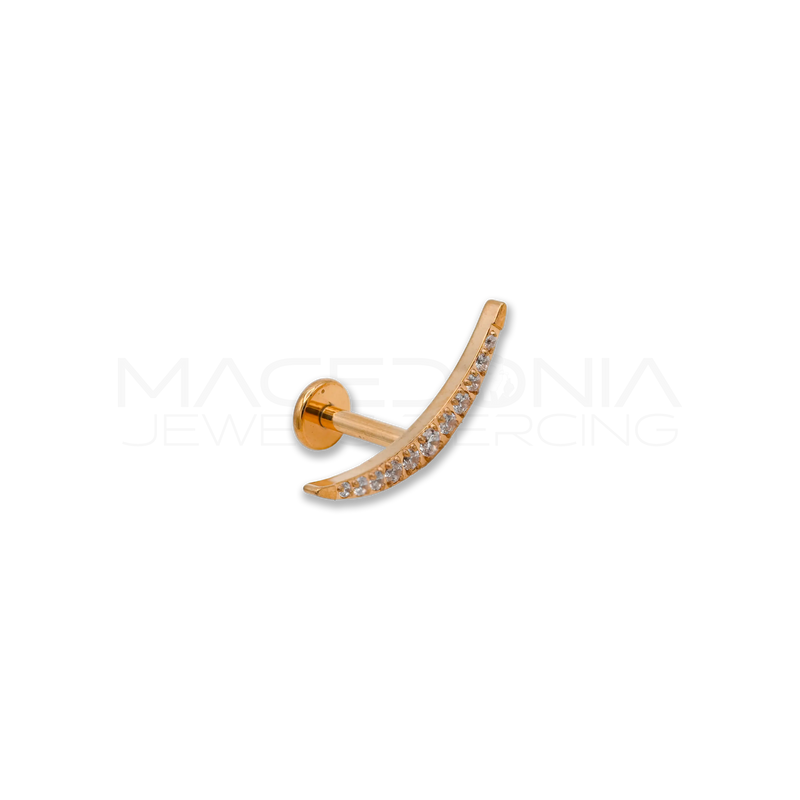 Piercing Barretta in Titanio con Arco Lungo Zirconato