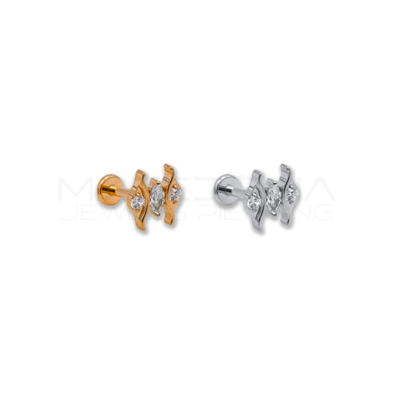 Piercing Barretta in Titanio con Farfalla Zirconata