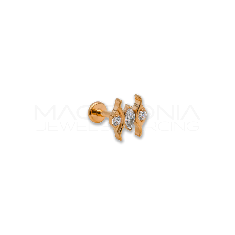 Piercing Barretta in Titanio con Farfalla Zirconata