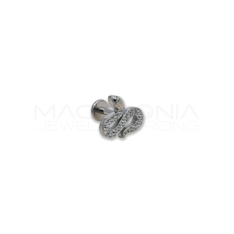 Piercing labret in titanio con piattello
