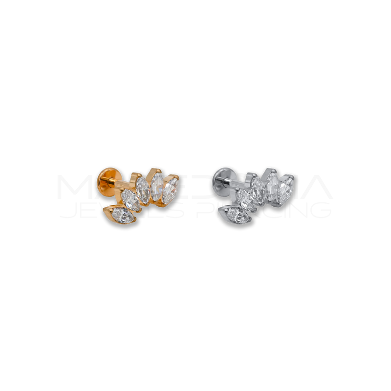 Labret in Titanio G23 materiale più sicuro e ipoallergenico per la pelle con Zirconi