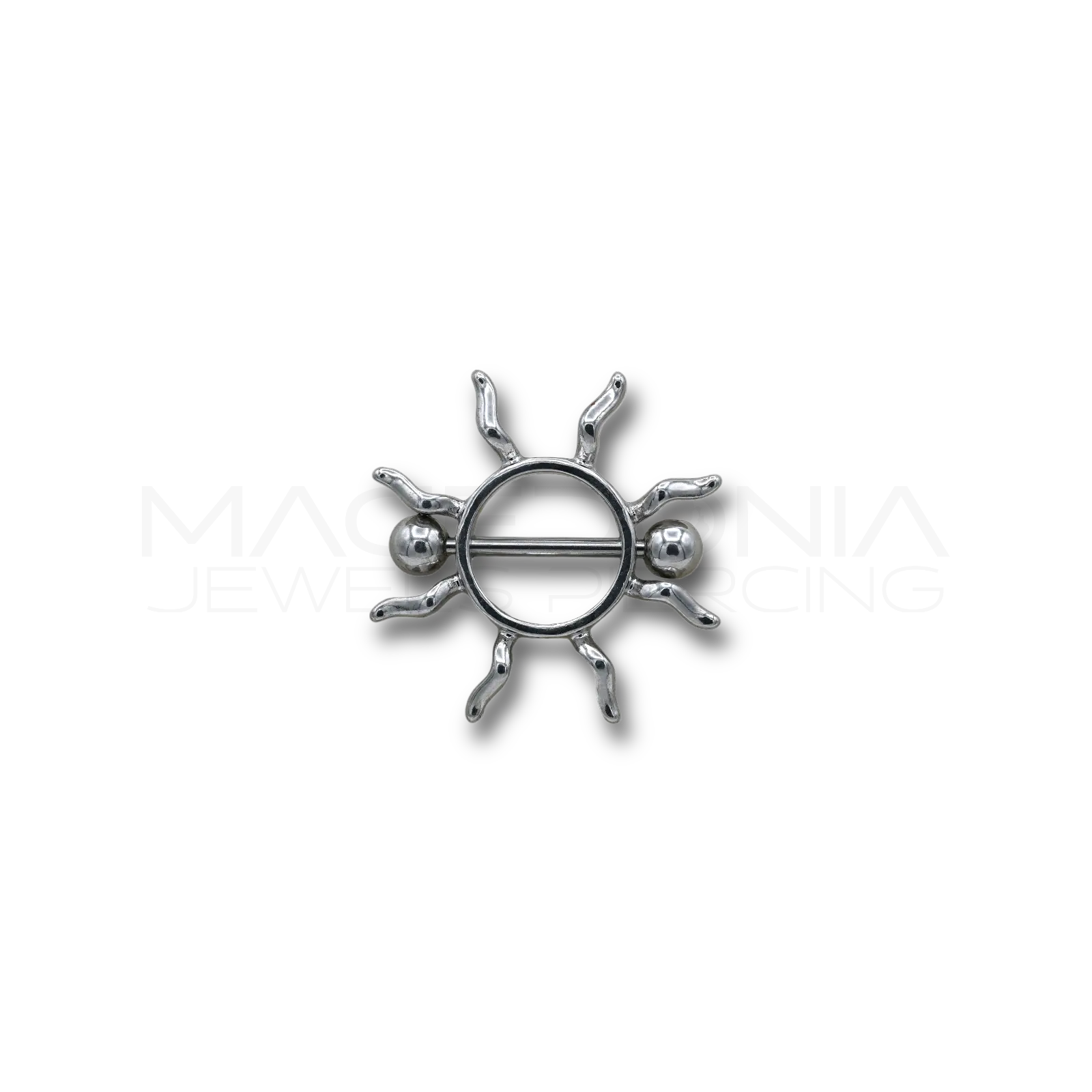 Piercing in acciaio chirurgico 316L per capezzolo con sole