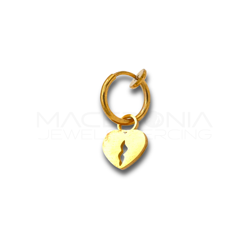 Orecchino fake con pendente cuore