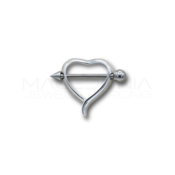 Piercing da Capezzolo in Acciaio Chirurgico 316L a Forma di Cuore