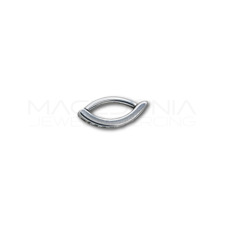 Piercing ombelico in titanio G23 color argento con corona di zirconi incastonati