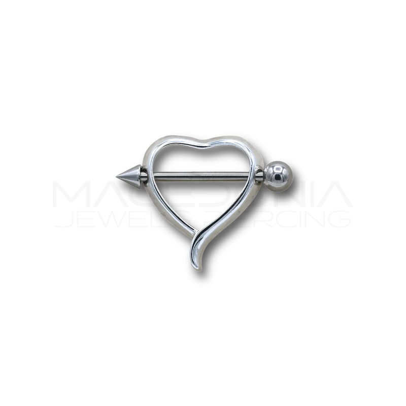 Piercing da Capezzolo in Acciaio Chirurgico 316L a Forma di Cuore