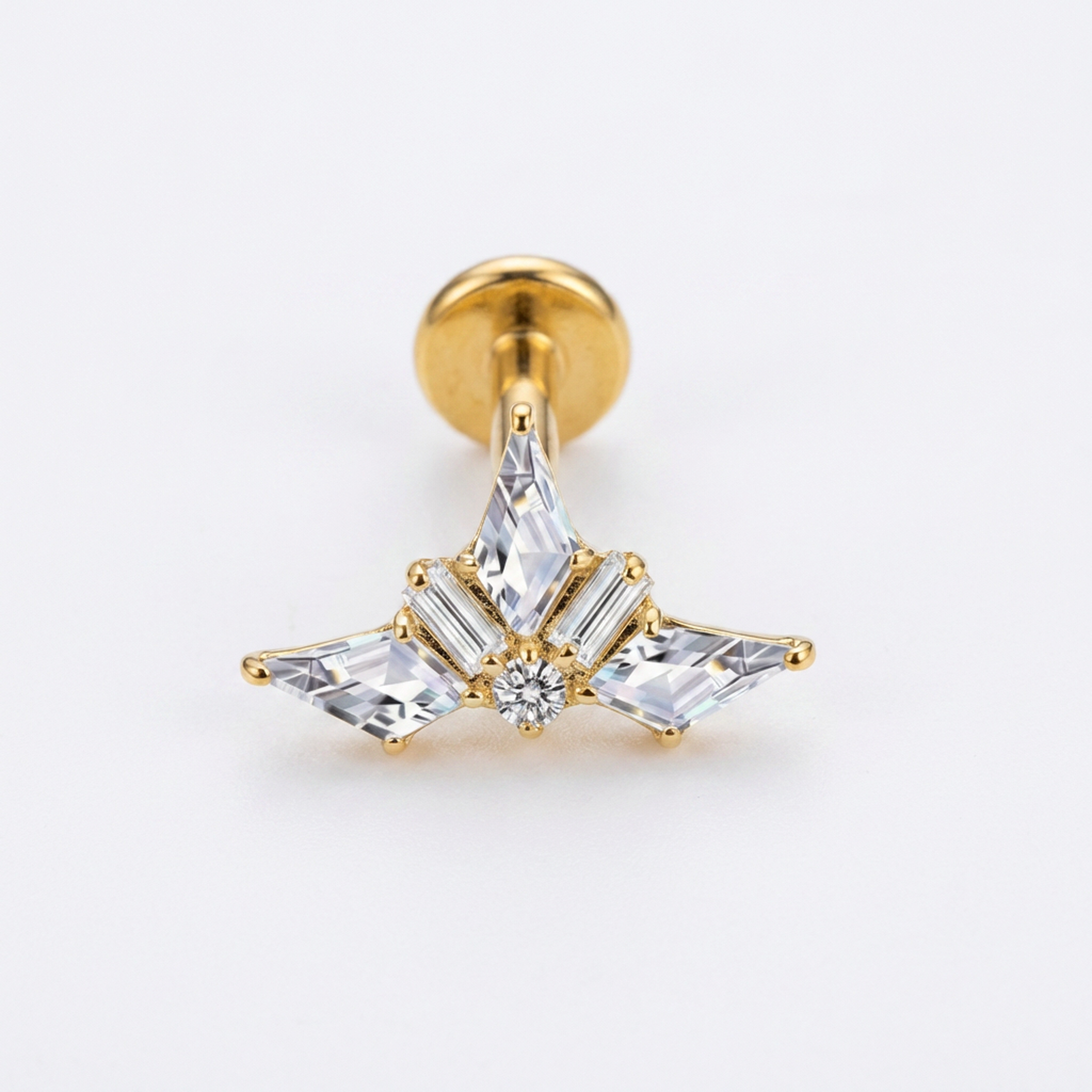 Piercing con zirconi in Titanio G23 - Piercing per lobo, helix, forward helix, conch, flat